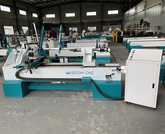 WSL1530A Auto Feeding CNC Wood Lathe Machine Wisdom CNC
